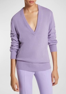 Michael Kors Cashmere Push-Sleeve Knit Sweater