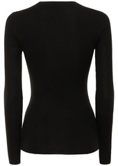 Michael Kors Cashmere Ribbed Knit Crewneck Top