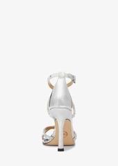 Michael Kors Celia Crystal Embellished Metallic Snake Embossed Sandal
