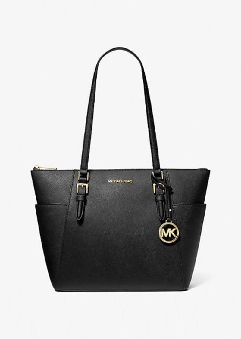 Michael Kors Charlotte Large Saffiano Leather Top-Zip Tote Bag