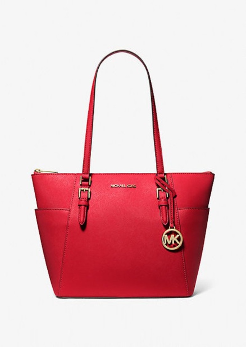 Michael Kors Charlotte Large Saffiano Leather Top-Zip Tote Bag