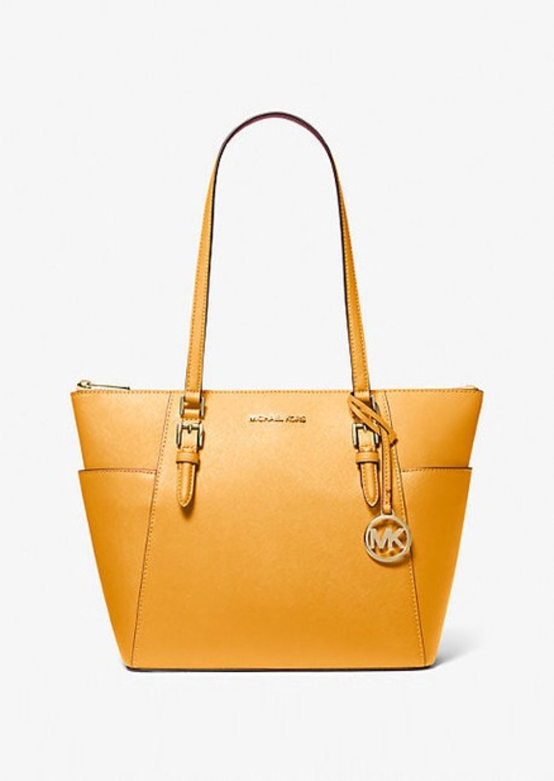 Michael Kors Charlotte Large Saffiano Leather Top-Zip Tote Bag