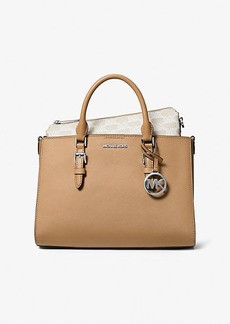 Charlotte Medium 2-in-1 Saffiano Leather and Logo Tote Bag