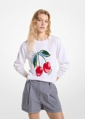 Michael Kors Cherry Jacquard Cotton Blend Sweater