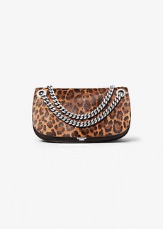 Michael Kors Christie Mini Leopard Print Calf Hair Envelope Bag