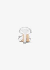 Michael Kors Clara Embellished Metallic Snake Embossed Leather Sandal