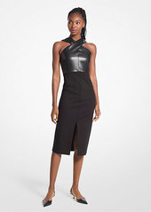 Michael Kors Mixed-Media Ponte Halter Dress