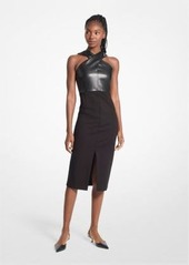 Michael Kors Mixed-Media Ponte Halter Dress