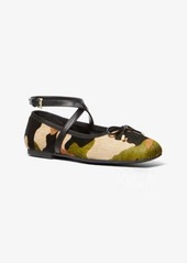 Michael Kors Collette Camouflage Print Calf Hair Ballet Flat