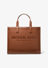 Michael Kors Cooper Logo Embossed Pebbled Leather Tote Bag