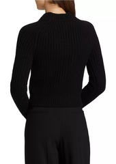 Michael Kors Corallina Cropped Rib-Knit Crewneck Sweater