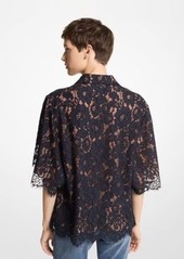 Michael Kors Cotton Blend Floral Lace Shirt