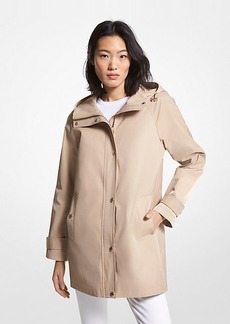 Michael Kors Cotton Blend Hooded Raincoat