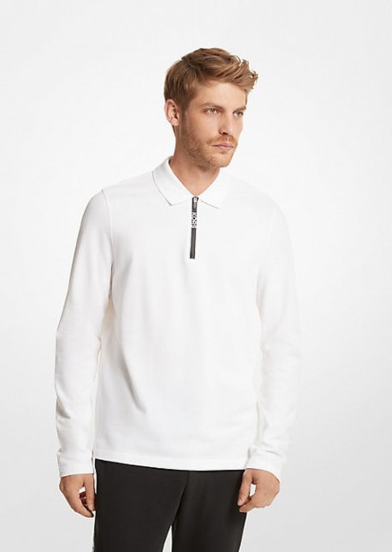 Michael Kors Cotton Long-Sleeve Polo Shirt