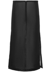Michael Kors Crepe Side Slit Midi Skirt