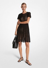 Michael Kors Crocheted Cashmere and Cotton Dress