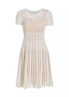 Michael Kors Crocheted Cotton & Cashmere Dress
