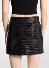 Michael Kors Crocodile Embossed Mini Skirt