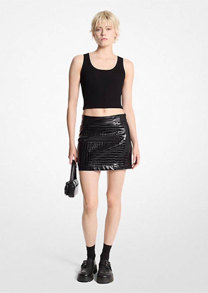 Michael Kors Crocodile Embossed Mini Skirt