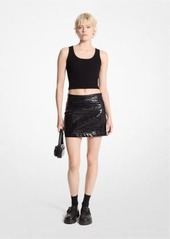 Michael Kors Crocodile Embossed Mini Skirt