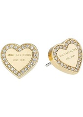 Michael Kors Crystal Heart Studs Earrings