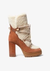 Michael Kors Culver Sherpa and Nubuck Lace-Up Boot