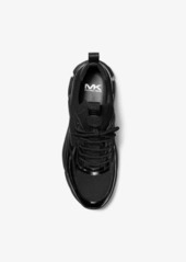 Michael Kors Darius Leather and Stretch Knit Trainer