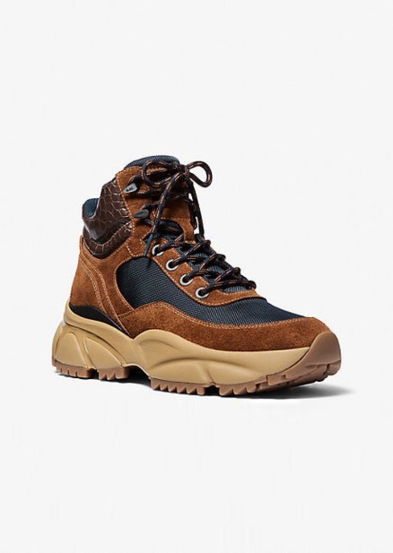 Michael Kors Darius Suede and Mesh Hiker Boot