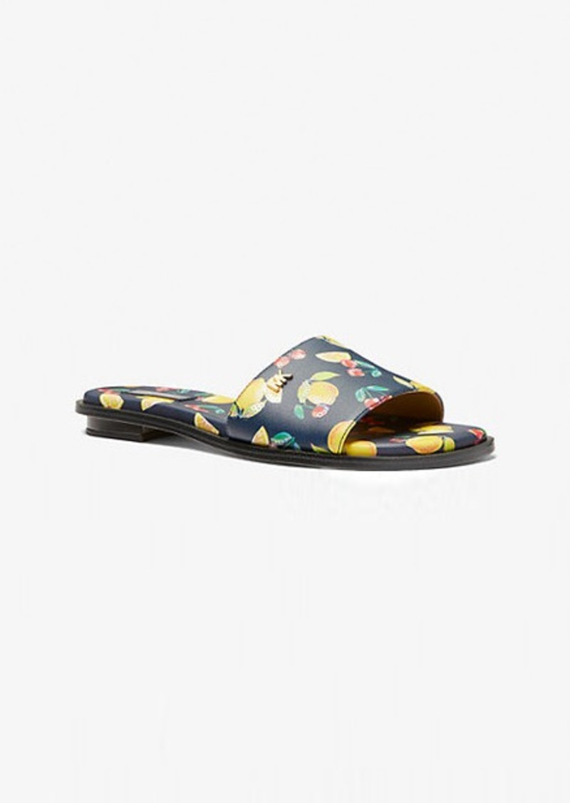 Michael Kors Deanna Sequined Fruit Print Slide Sandal