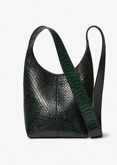 Michael Kors Dede Mini Python Embossed Leather Hobo Bag