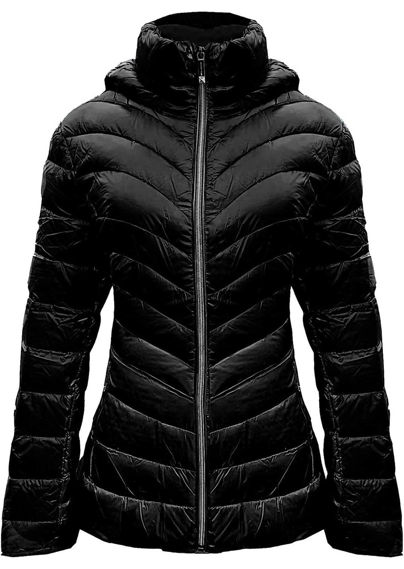 Michael Kors Down Hooded Packable Coat In Black