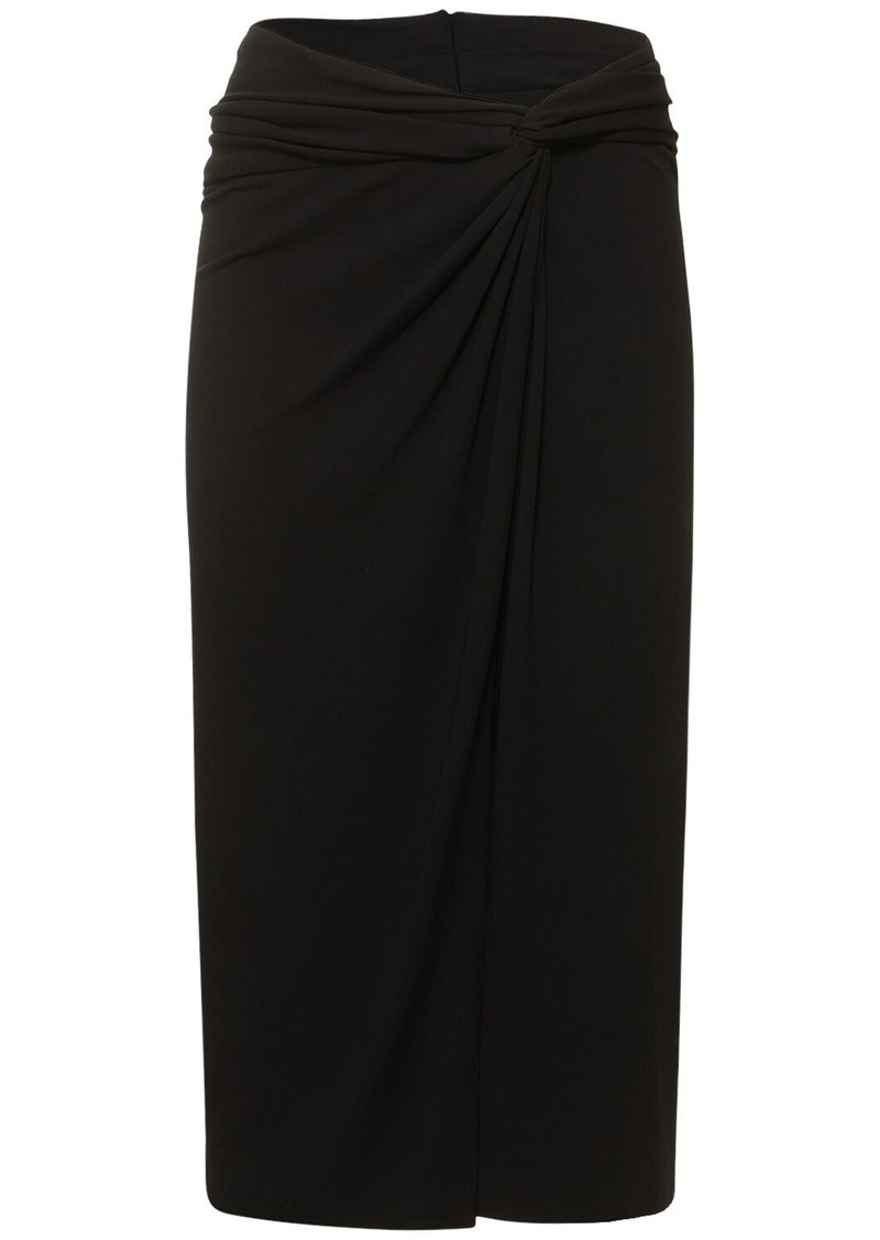 Michael Kors Draped Matte Viscose Jersey Midi Skirt