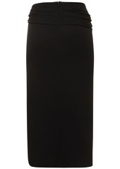 Michael Kors Draped Matte Viscose Jersey Midi Skirt