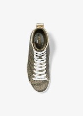 Michael Kors Edie Animal Print Logo High-Top Sneaker