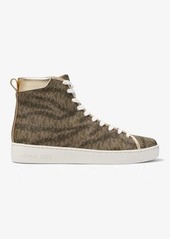 Michael Kors Edie Animal Print Logo High-Top Sneaker