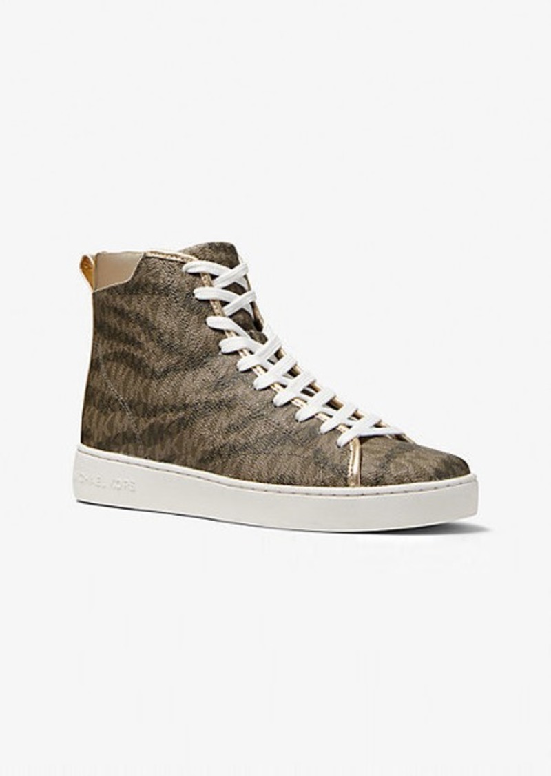 Michael Kors Edie Animal Print Logo High-Top Sneaker