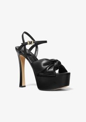 Michael Kors Elena Leather Platform Sandal