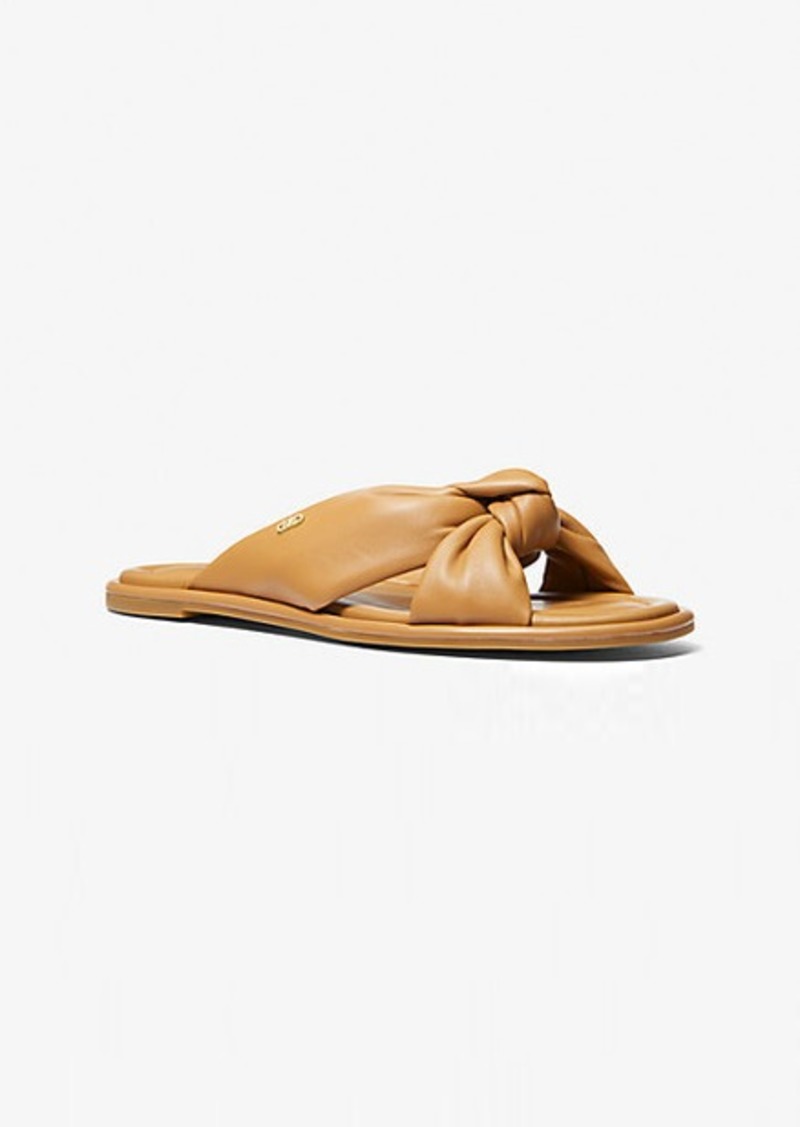 Michael Kors Elena Leather Slide Sandal