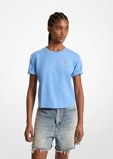 Michael Kors Embellished Logo Organic Cotton T-Shirt