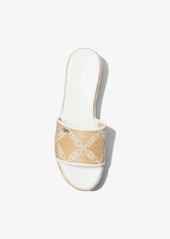 Michael Kors Ember Empire Logo Jacquard Straw Platform Sandal