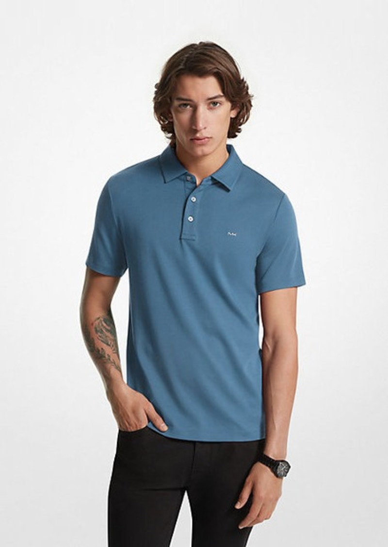 Michael Kors Embroidered Logo Cotton Polo Shirt