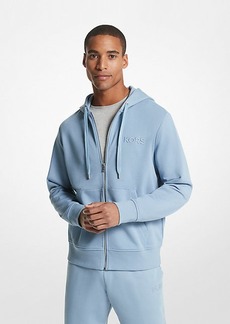 Michael Kors Embroidered Logo Cotton Terry Zip-Up Hoodie
