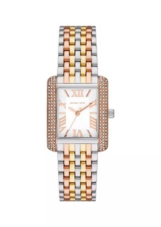 Michael Kors Emery Tri-Color Stainless Steel & Crystal Bracelet Watch