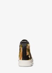 Michael Kors Evy Camouflage Print Calf Hair High-Top Sneaker