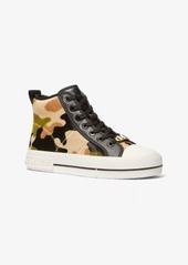 Michael Kors Evy Camouflage Print Calf Hair High-Top Sneaker