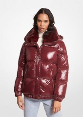 Michael Kors Faux Fur-Trim Quilted Nylon Puffer Jacket