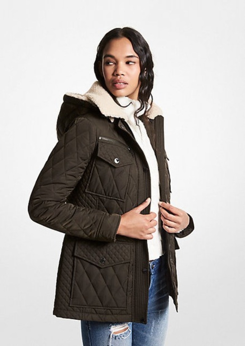 Faux Shearling-Trim Quilted Jacket - 60% Off!