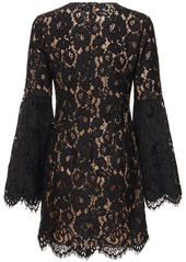 Michael Kors Floral Lace Cotton Blend Mini Dress