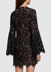 Michael Kors Floral Lace Cotton Blend Mini Dress