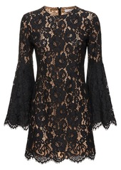 Michael Kors Floral Lace Cotton Blend Mini Dress